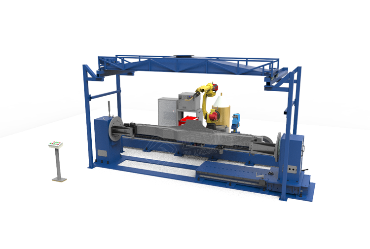 構(gòu)架側(cè)梁外側(cè)自動焊接機(jī)器人工作站